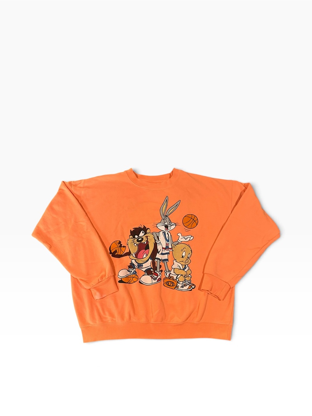 Official Space Jam Tune Squad Orange Graphic Sweatshirt - Men's Size Medium
